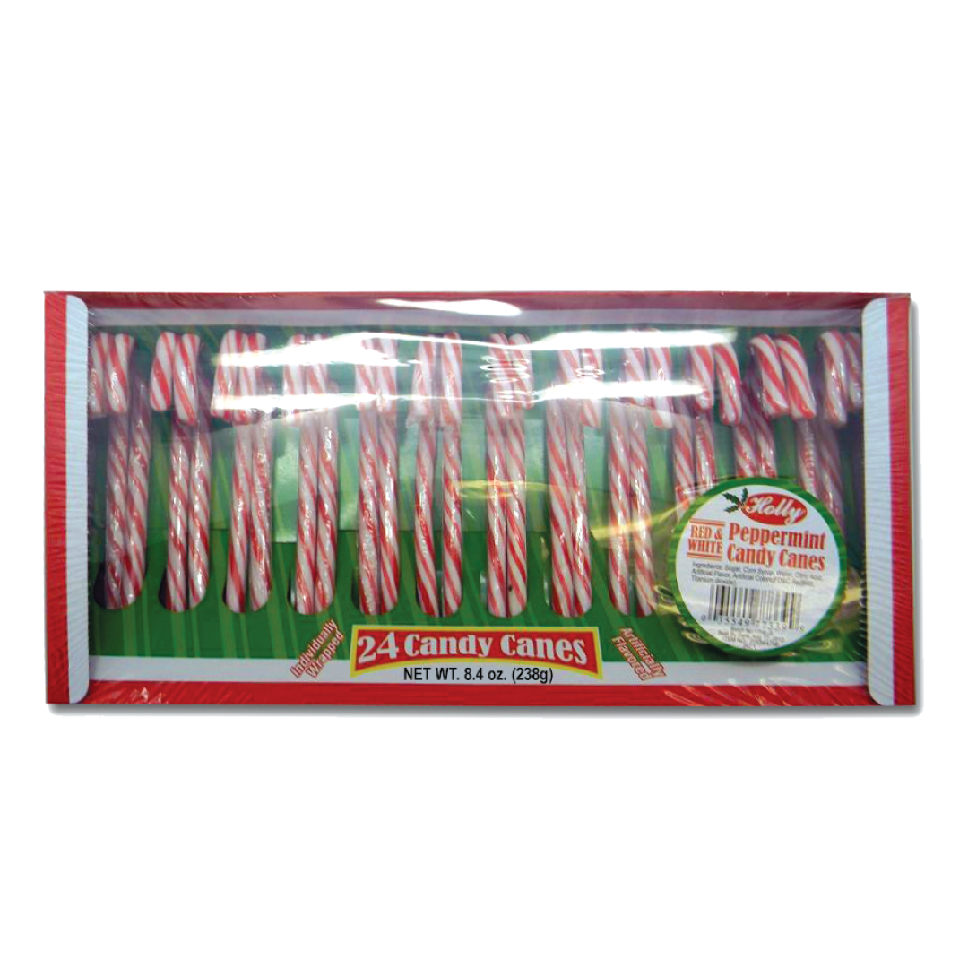 Red and White Peppermint Candy Canes – 24 count